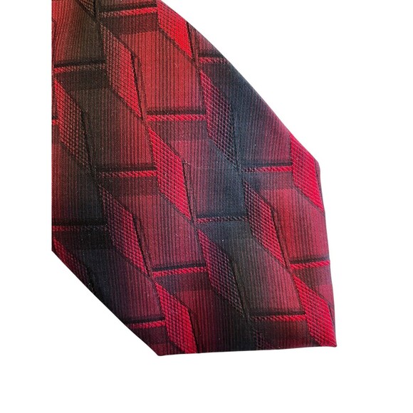 Burma Bibas Tie mens Maroon Black 100% Silk Geometric Tie VTG - Picture 1 of 7